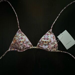 Hosbjerb Pink Floral Bikini Top